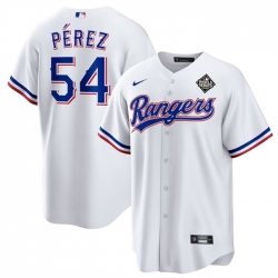 Men Texas Rangers 54 Mart EDn P E9rez White 2023 World Series Stitched Baseball Jersey