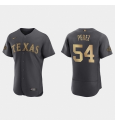 Men Texas Rangers 54 Martin Perez 2022 All Star Charcoal Flex Base Stitched Baseball Jersey