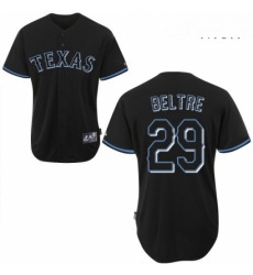 Mens Majestic Texas Rangers 29 Adrian Beltre Authentic Black Fashion MLB Jersey