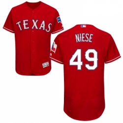 Mens Majestic Texas Rangers 49 Jon Niese Red Alternate Flex Base Authentic Collection MLB Jersey