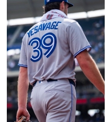 Men Toronto Blue Jay Trey Yesavage #39 Gray Stitched Baseball Jersey