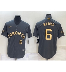 Men Toronto Blue Jays 6 Alek Manoah 2022 All Star Charcoal Cool Base Stitched Baseball Jersey