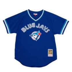 Men Toronto Blue Jays Blue Mitchell Ness Blank Jersey