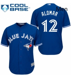 Mens Majestic Toronto Blue Jays 12 Roberto Alomar Replica Blue Alternate MLB Jersey