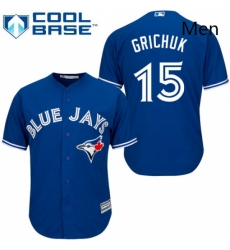 Mens Majestic Toronto Blue Jays 15 Randal Grichuk Replica Blue Alternate MLB Jersey 