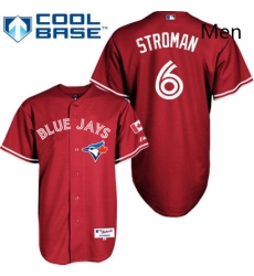 Mens Majestic Toronto Blue Jays 6 Marcus Stroman Authentic Red Canada Day MLB Jersey