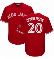 Youth Majestic Toronto Blue Jays 20 Josh Donaldson Authentic Scarlet Alternate MLB Jersey