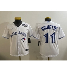 Youth Toronto Blue Jays 11 Bo Bichette White 2025 World Series Cool Base Stitched Baseball Jersey