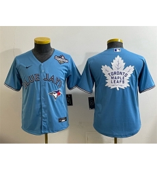 Youth Toronto Blue Jays 26 Leafs Blue 2025 World Series With White Leafs Logo Cool Base Stitched Baseball Jersey Youth Toronto Blue Jays 26 Leafs Blue 2025 World Series With White Leafs Logo Cool Base Stitched Baseball Jersey