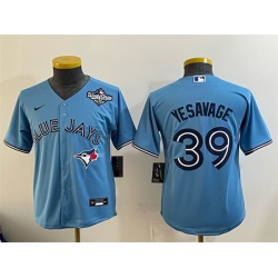 Youth Toronto Blue Jays 39 Trey Yesavage Blue 2025 World Series Cool Base Stitched Baseball Jersey