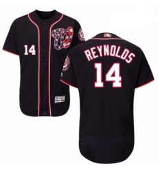 Mens Majestic Washington Nationals 14 Mark Reynolds Navy Blue Alternate Flex Base Authentic Collection MLB Jersey