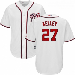 Mens Majestic Washington Nationals 27 Shawn Kelley Replica White Home Cool Base MLB Jersey