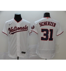 Nationals 31 Max Scherzer White Nike 2020 Flexbase Jersey