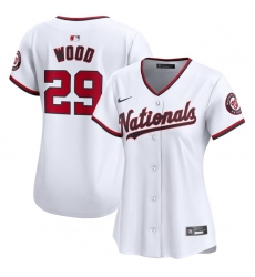 Women Washington Nationals 29 James Wood White Stitched Jersey