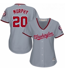 Womens Majestic Washington Nationals 20 Daniel Murphy Authentic Grey Road Cool Base MLB Jersey