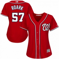 Womens Majestic Washington Nationals 57 Tanner Roark Replica Red Alternate 1 Cool Base MLB Jersey 