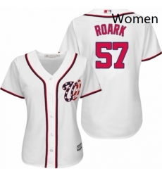 Womens Majestic Washington Nationals 57 Tanner Roark Replica White Home Cool Base MLB Jersey 