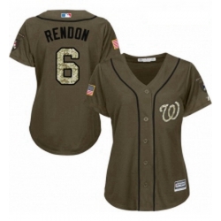 Womens Majestic Washington Nationals 6 Anthony Rendon Authentic Green Salute to Service MLB Jersey