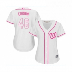 Womens Washington Nationals 46 Patrick Corbin Replica White Fashion Cool Base Baseball Jersey 