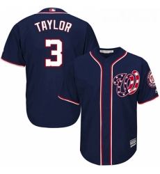 Youth Majestic Washington Nationals 3 Michael Taylor Authentic Navy Blue Alternate 2 Cool Base MLB Jersey