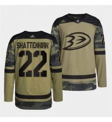 Men Anaheim Ducks 22 Kevin Shattenkirk 2022 Camo Military Appreciation Night Stitched jersey