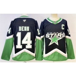 Men Dallas Stars  14 Jamie Benn Black 2025 26 With C Patch Alternate Stitched Hockey Jersey