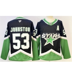 Men Dallas Stars 53 Wyatt Johnston Black 2025 26 With A Patch Alternate Stitched Hockey Jersey Men Dallas Stars 53 Wyatt Johnston Black 2025 26 With A Patch Alternate Stitched Hockey Jersey