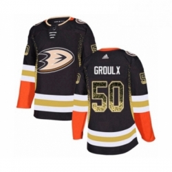 Mens Adidas Anaheim Ducks 50 Benoit Olivier Groulx Authentic Black Drift Fashion NHL Jersey 