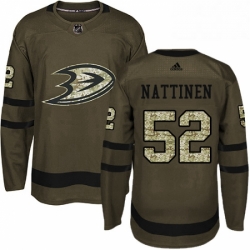 Mens Adidas Anaheim Ducks 52 Julius Nattinen Authentic Green Salute to Service NHL Jersey 