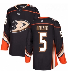 Youth Adidas Anaheim Ducks 5 Korbinian Holzer Premier Black Home NHL Jersey 