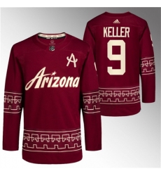 Men Arizona Coyotes 9 Clayton Keller Garnet Alternate Pro Jersey