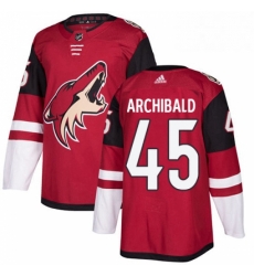 Mens Adidas Arizona Coyotes 45 Josh Archibald Authentic Burgundy Red Home NHL Jerse