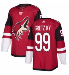 Mens Adidas Arizona Coyotes 99 Wayne Gretzky Authentic Burgundy Red Home NHL Jersey 