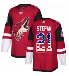 Youth Adidas Arizona Coyotes 21 Derek Stepan Authentic Red USA Flag Fashion NHL Jersey 