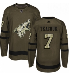 Youth Adidas Arizona Coyotes 7 Keith Tkachuk Premier Green Salute to Service NHL Jersey 