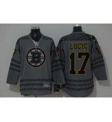 NHL Boston Bruins #17 Milan Lucic Charcoal Cross Check Fashion jerseys