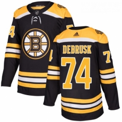 Youth Adidas Boston Bruins 74 Jake DeBrusk Premier Black Home NHL Jersey 