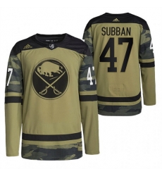 Men Buffalo Sabres 47 Malcolm Subban 2022 Camo Military Appreciation Night Stitched jersey