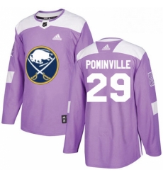 Mens Adidas Buffalo Sabres 29 Jason Pominville Authentic Purple Fights Cancer Practice NHL Jersey 