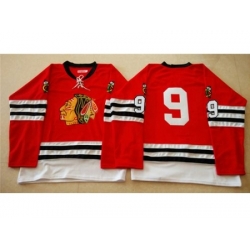 Chicago Blackhawks #9 Bobby Hull Red Mitchell And Ness 1960-61 Stitched NHL Jersey