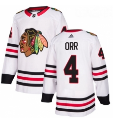 Youth Adidas Chicago Blackhawks 4 Bobby Orr Authentic White Away NHL Jersey 