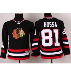 Youth Chicago Blackhawks 81 Marian Hossa Black 2014 Stadium Series Jersey