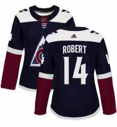 Womens Adidas Colorado Avalanche 14 Rene Robert Authentic Navy Blue Alternate NHL Jersey 