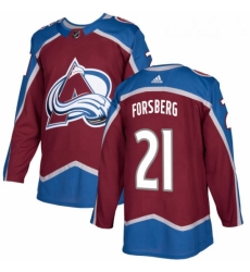 Youth Adidas Colorado Avalanche 21 Peter Forsberg Premier Burgundy Red Home NHL Jersey 