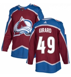 Youth Adidas Colorado Avalanche 49 Samuel Girard Authentic Burgundy Red Home NHL Jersey 