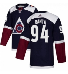 Youth Adidas Colorado Avalanche 94 Sampo Ranta Authentic Navy Blue Alternate NHL Jersey 