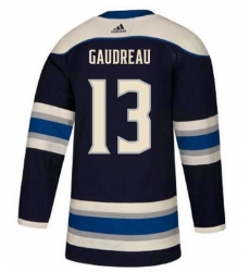 Men Adidas Columbus Blue Jackets 13 Johnny Gaudreau Premier Navy Blue Alternate NHL Jersey