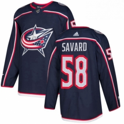 Mens Adidas Columbus Blue Jackets 58 David Savard Premier Navy Blue Home NHL Jersey 