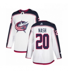 Youth Adidas Columbus Blue Jackets 20 Riley Nash Authentic White Away NHL Jersey 