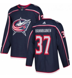 Youth Adidas Columbus Blue Jackets 37 Markus Hannikainen Authentic Navy Blue Home NHL Jersey 